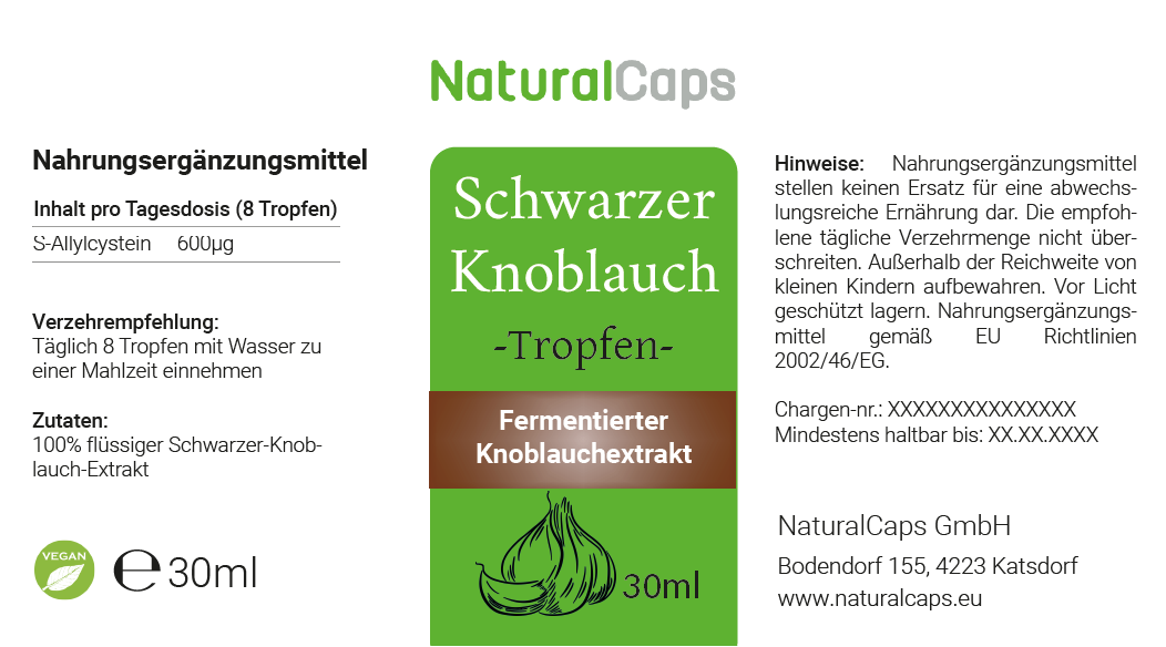 Schwarzer Knoblauch Tropfen